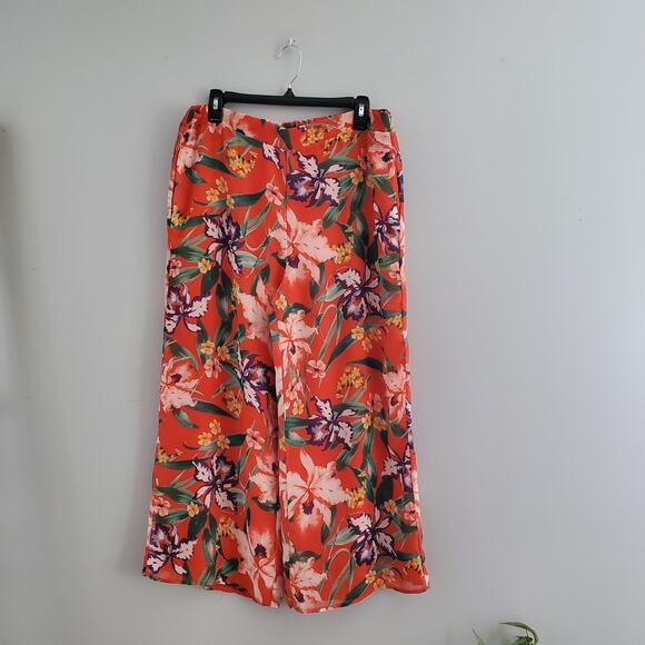 Sweet Pea For NY&Co By Stacy Frati Flora Wide Leg Flowy Pants L - Picture 1 of 9